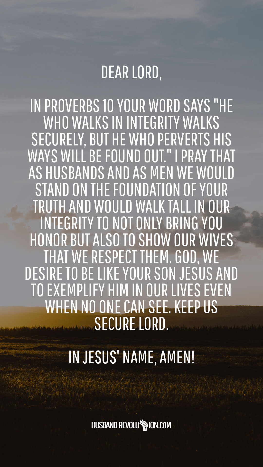 Marriage Prayer: Walk In Integrity